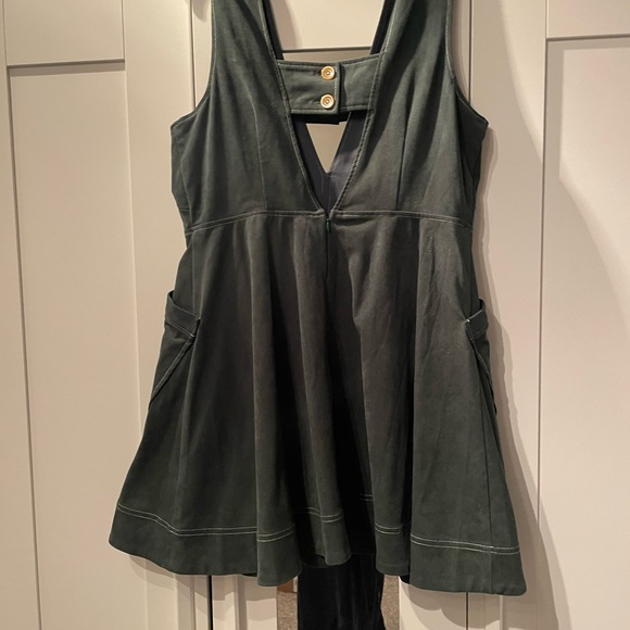 Maeve V-Neck A-Line Mini Dress - Faux Suede - Picture 5 of 10